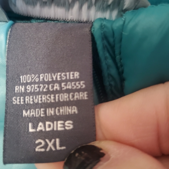 LANDWAY OUTERWEAR VEST HORSES. SZ 2XL. TEAL. ZIP UP - Picture 7 of 7